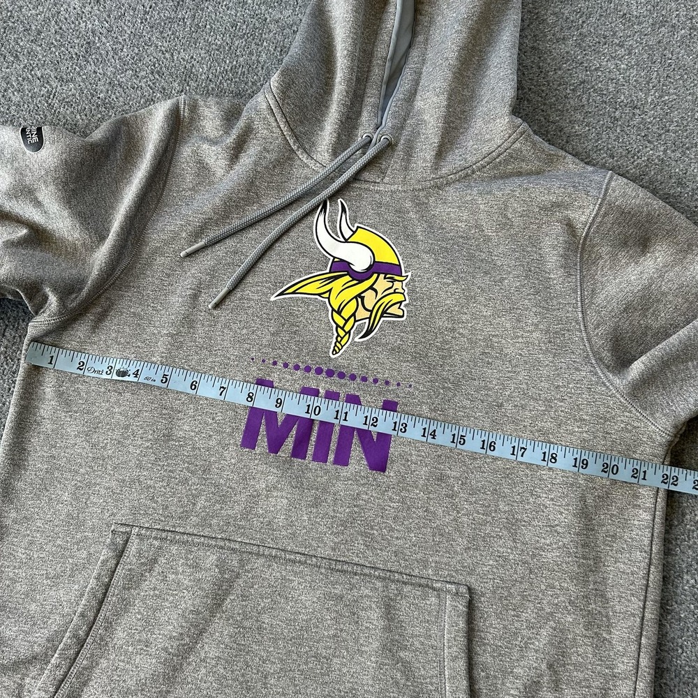 Minnesota Vikings Hoodie Mens Large Gray NFL Combine Under Armour Sweatshirt - Picture 7 of 11